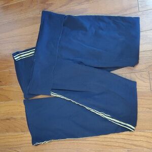 Aerie black bootcut yoga pants with waistband and gold Strip Y2K